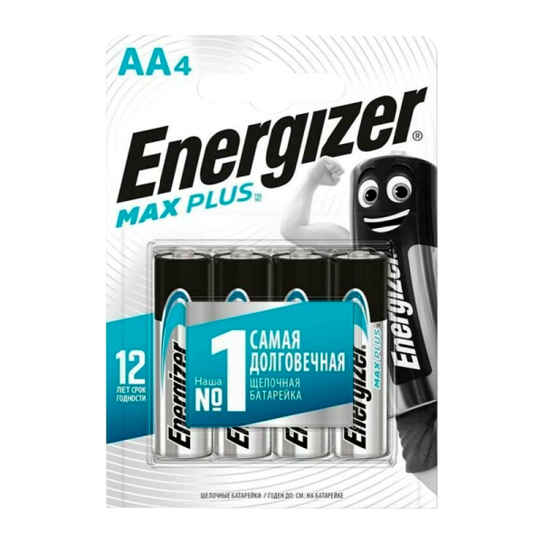 Батарейка Energizer MAX Plus LR6 AA BL4 Alkaline 1.5V (4/96)