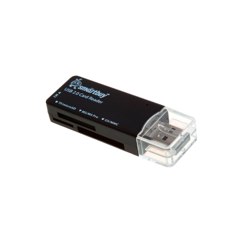 Картридер Smartbuy 749 USB2.0 SD/microSD/MS/M2 черный (1/20)
