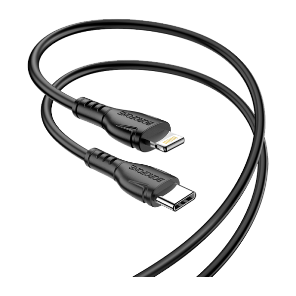 Кабель Borofone BX51 Lightning (m)-Type-C (m) 1.0м 2.4A ПВХ черный (1/360)