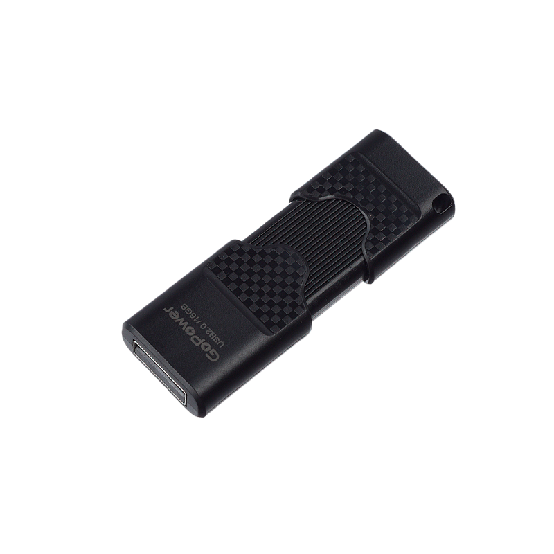 Флеш-накопитель GoPower SLIDER 16GB USB2.0 пластик черный матовый (1/50/1000)