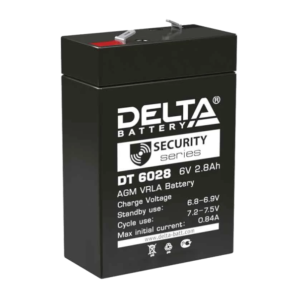 #Аккумулятор свинцово-кислотный Delta DT 6028 6V 2.8Ah (1/20)