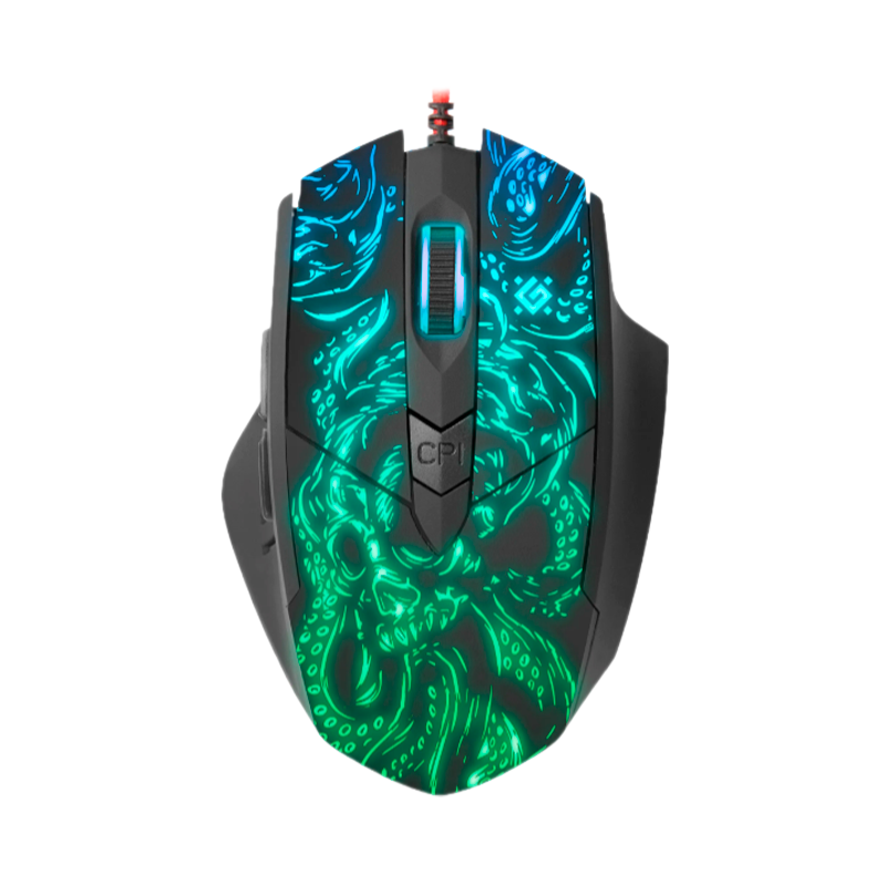 Мышь проводная Defender GM-650L Titan игровая USB RGB красный (1/40)