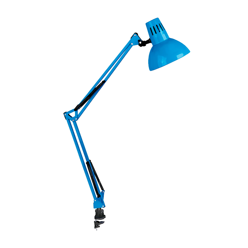 Светильник настольный Camelion KD-312 60W 230V E27 струбцина синий (1/12)