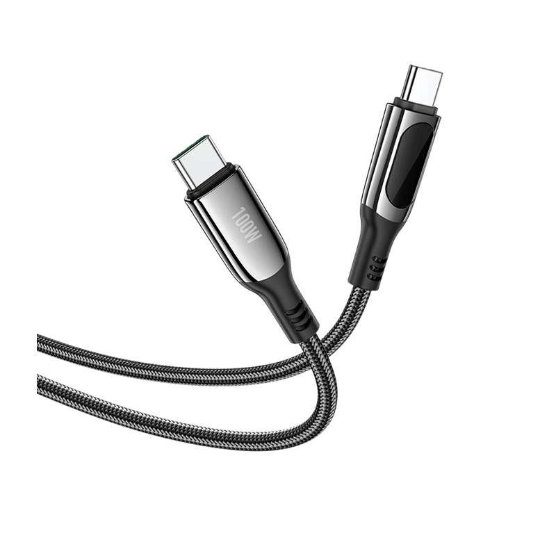 Кабель HOCO S51 Type-C (m)-Type-C (m) 1.2м 3.0A 100W нейлон черный (1/16/160)