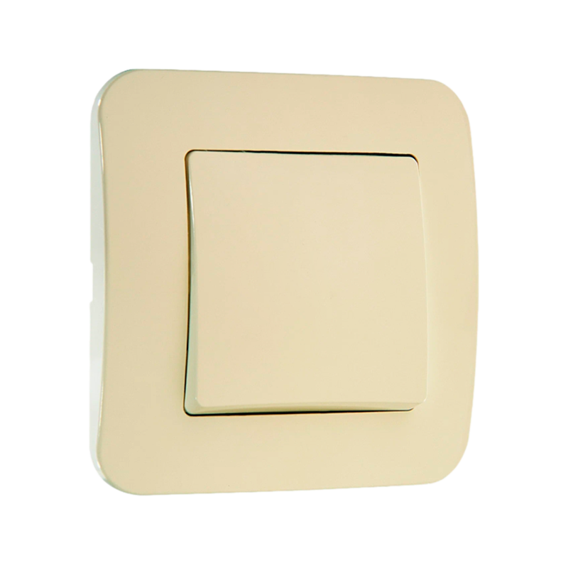 Выключатель Makel Light Lillium Natural 1-клав.10A пластик кремовый 55221 (1/12)