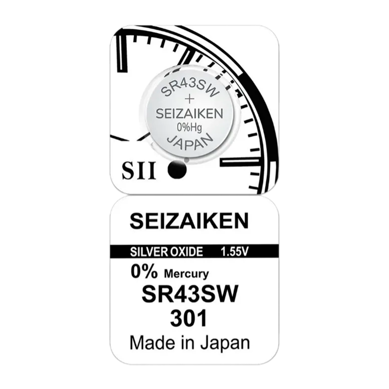Батарейка SEIZAIKEN 301 (SR43SW) Silver Oxide 1.55V (1/10/100/1000)
