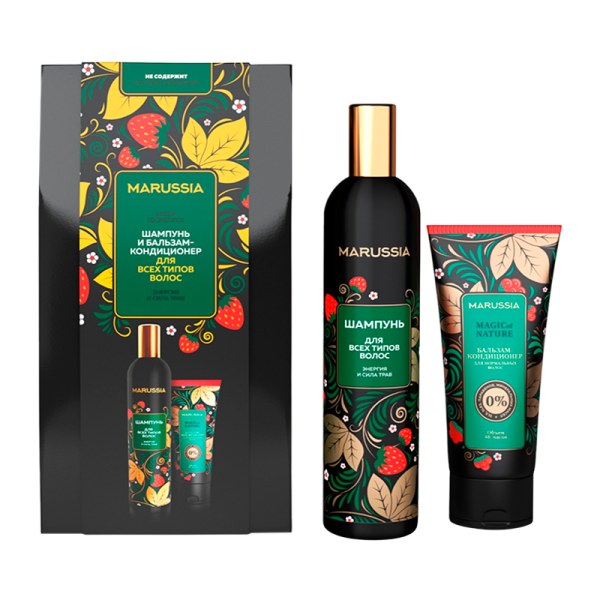 MARUSSIA Набор кор. д/всех типов волос "Энергия и сила трав" шампунь 400 мл. + бальзам 200 мл.OS 1/5