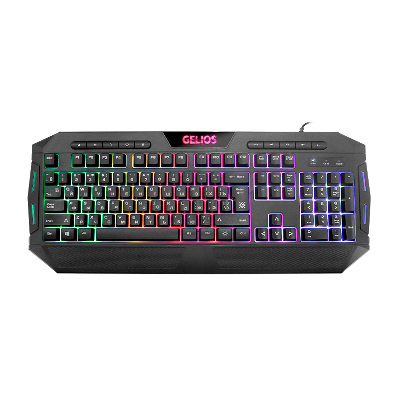 Клавиатура проводная Defender GK-174DL Gelios игровая USB 1.5м черный (1/10)