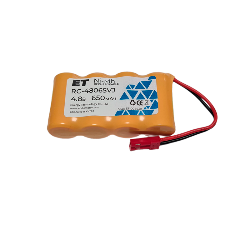Аккумулятор ET RC-48065VJ BL1 4.8V, 650mАh, Ni-Mh, 4H-2/3AA650, JST