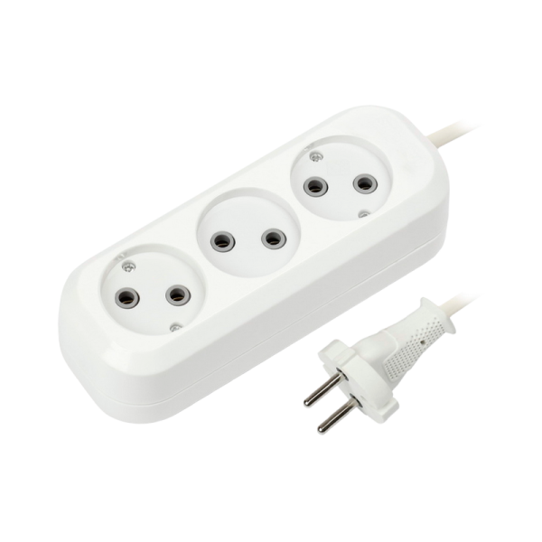 Удлинитель Smartbuy 3р.Б/З 10A 2.0м ПВС 2x1мм² белый (1/50)