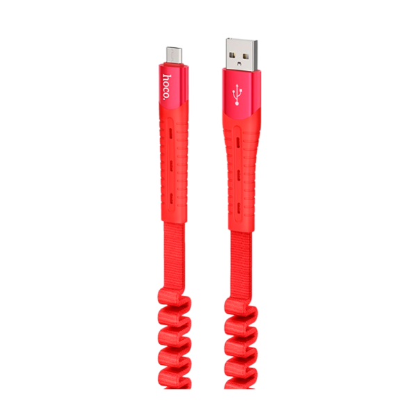 Кабель HOCO U78 USB (m)-microUSB (m) 1.2м 2.1A ткань красный (1/22/220)