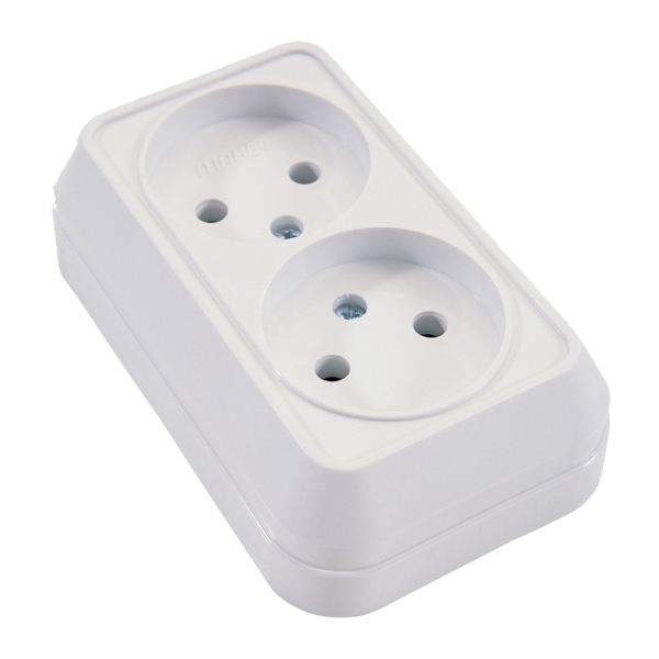 Розетка Makel Siva Ustu 2гн. 16A белый 45117 (1/10)