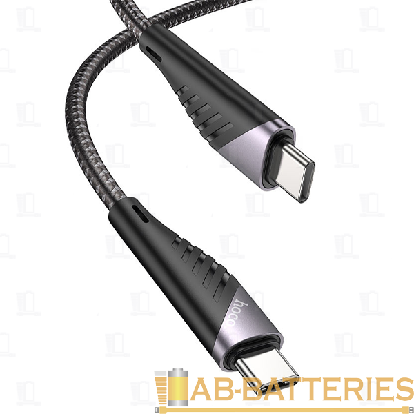Кабель HOCO U95 USB (m)-Lightning/Type-C (m) 1.2м 2.4A 20W нейлон черный (1/22/220)