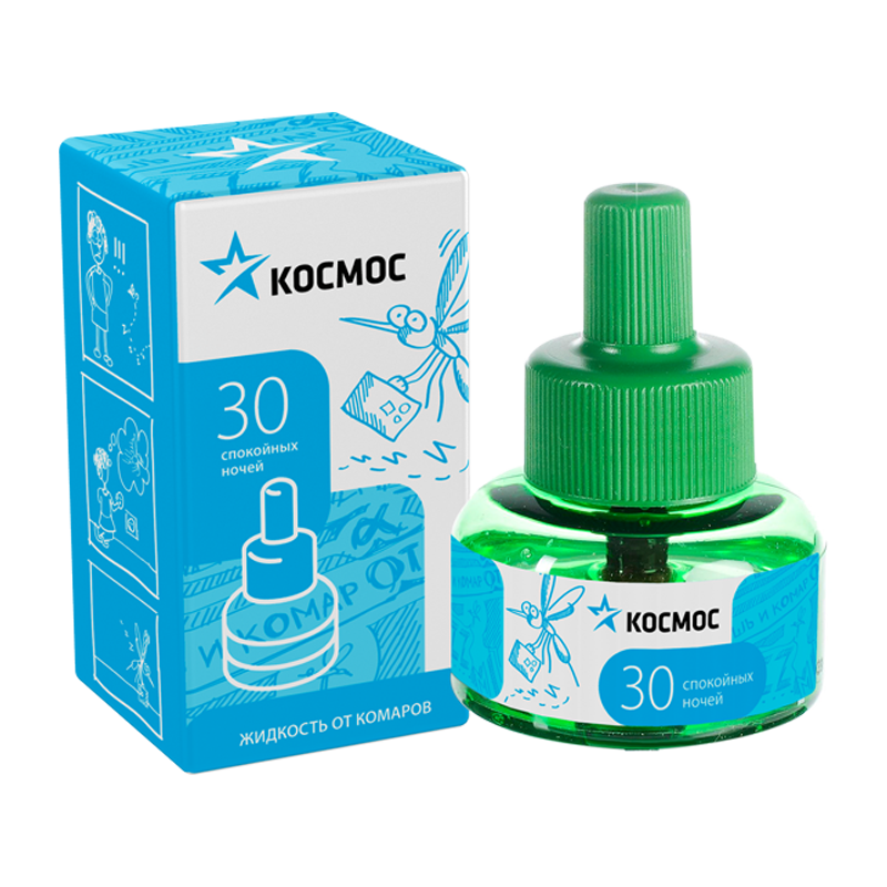 *Жидкость от комаров Космос 30 ночей 30мл 