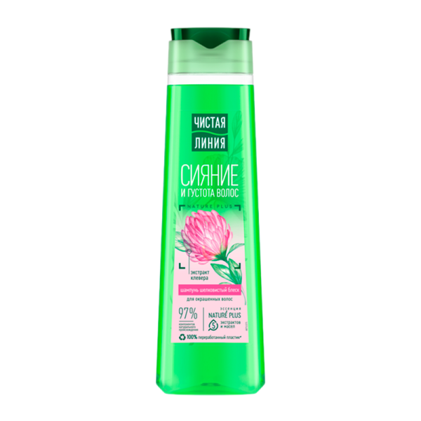 Шампунь Чистая линия Шелков.блеск для окрашенных волос (клевер) 400мл