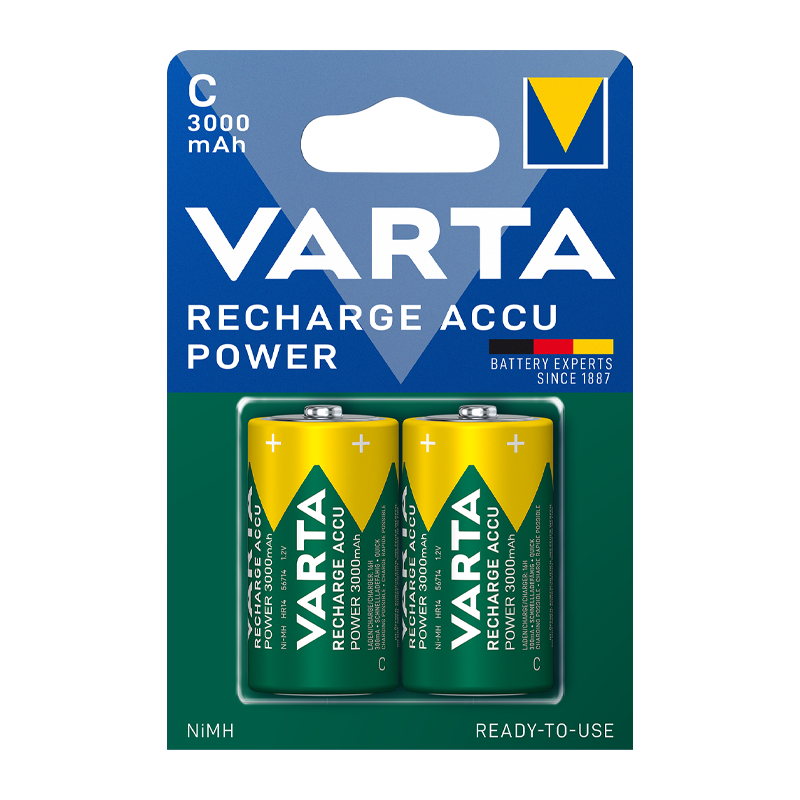 Аккумулятор предзаряженный RTU Varta R14 C BL2 NI-MH 3000mAh (2/20/200)