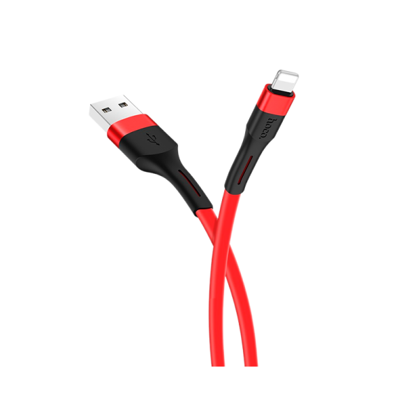 Кабель HOCO X34 USB (m)-Lightning (m) 1.0м 2.4A силикон красный (1/31/310)