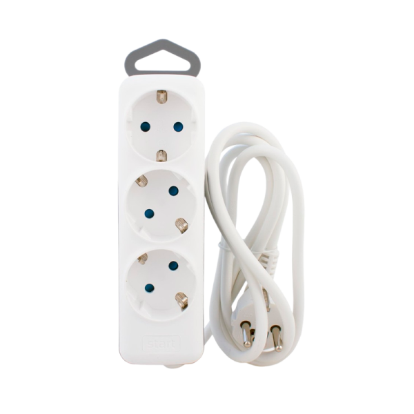 Удлинитель Старт S Comfort 3р.С/З 16A 1.0м ПВС IP20 с защитой от детей белый (1/20)