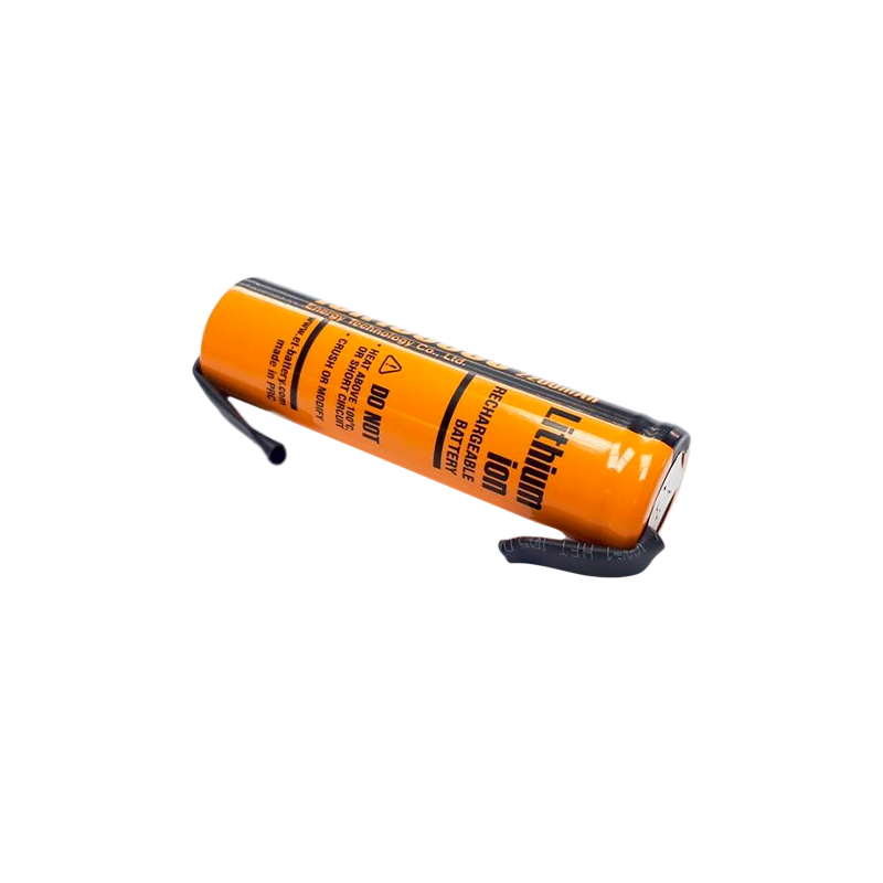 Аккумулятор ET ICR18650F-T 2600мАч, 2-ножки, горизонтальный монтаж, литиевый аккум, 3.7В (1/40/360)
