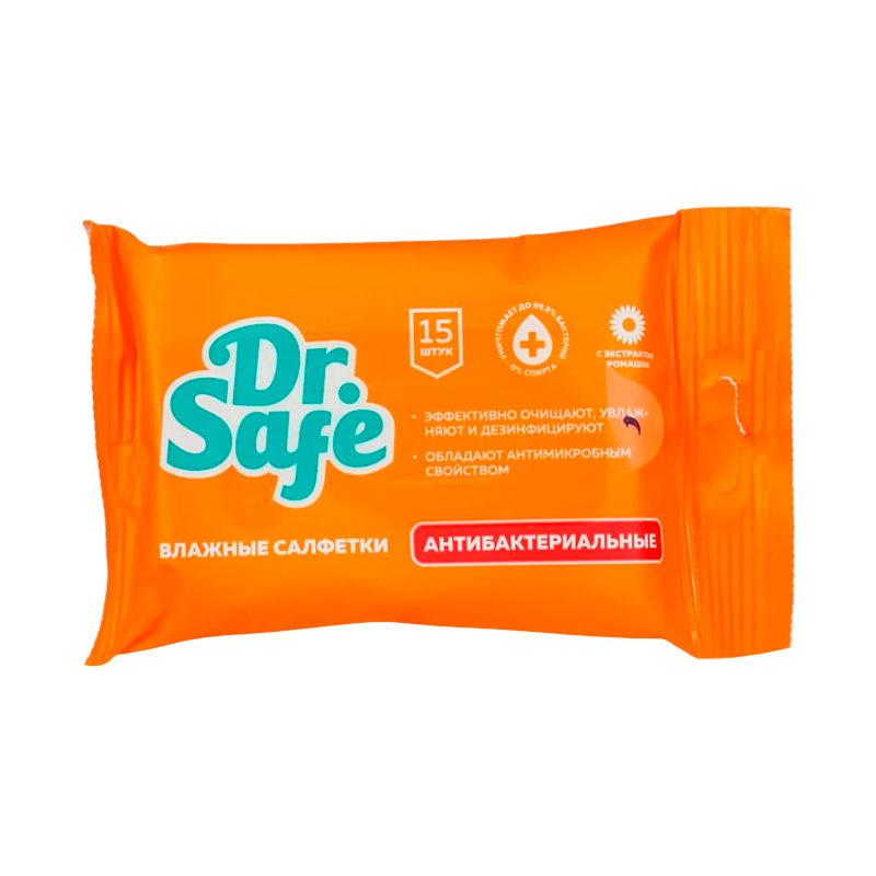 Салфетка Dr.Safe для рук антибакт.+ромашка 30шт. (1/30)