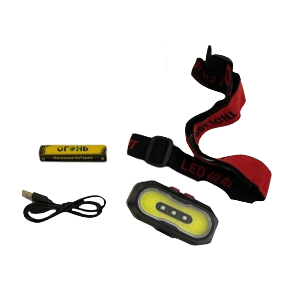 Фонарь налобный Без бренда YT-2033 от аккумулятора 5 режимов черный