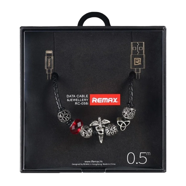 USB кабель REMAX Jewellery (IPhone 5/6/7/SE) RC-058I Чёрный