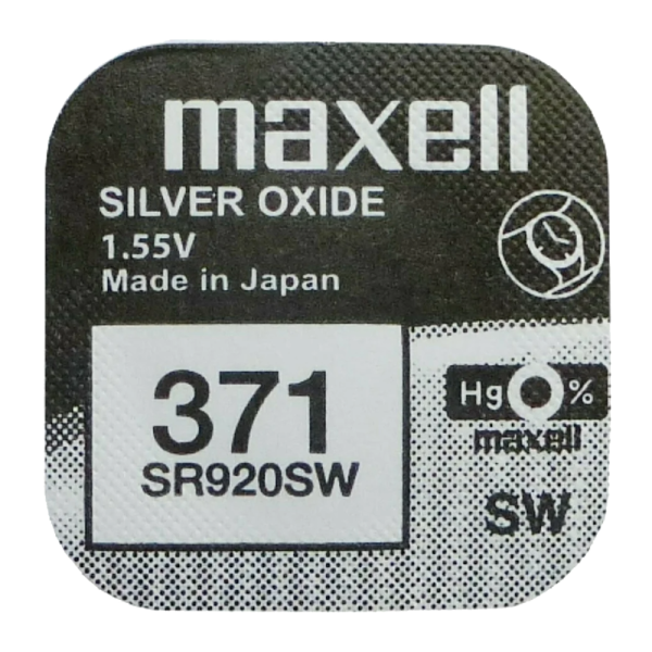 Батарейка Maxell 371 (SR920SW) BL1 Silver Oxide 1.55V 0%Hg (1/10/100)
