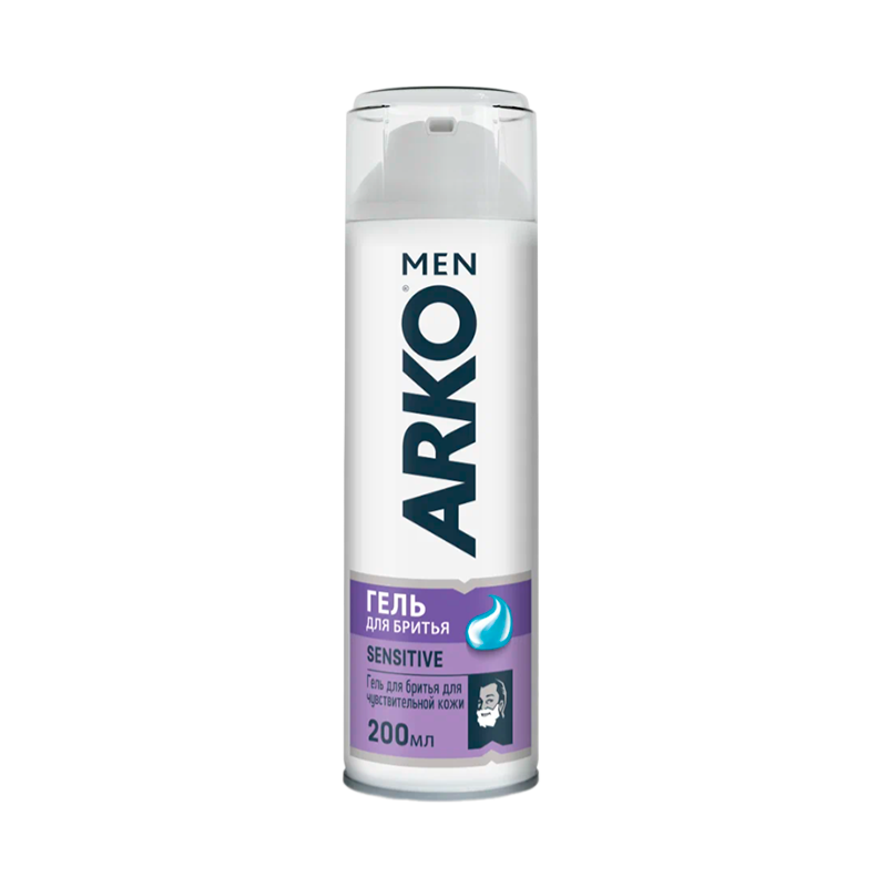 Гель для бритья и умывания мужской Arko Sensitive 200мл (1/24)