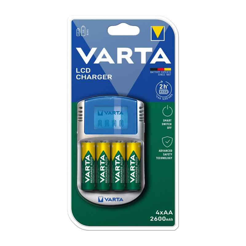 З/У для аккумуляторов Varta LCD Power Charger (57070) AA/AAA 4 слота +4AA 2600mAh