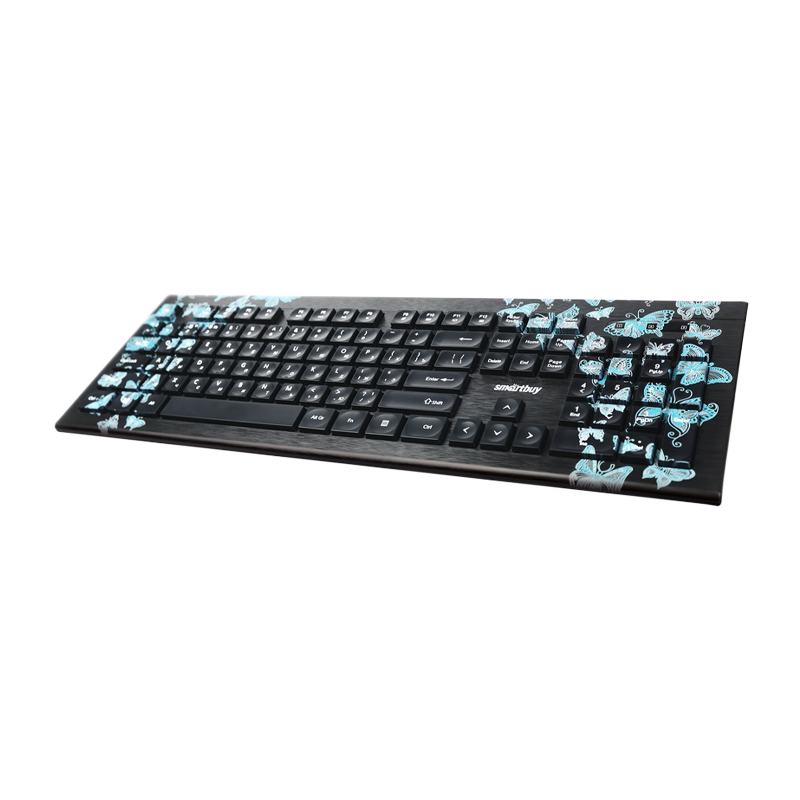 Клавиатура проводная Smartbuy 223 Butterflies классическая USB 1.5м мультимед. черный (1/20)