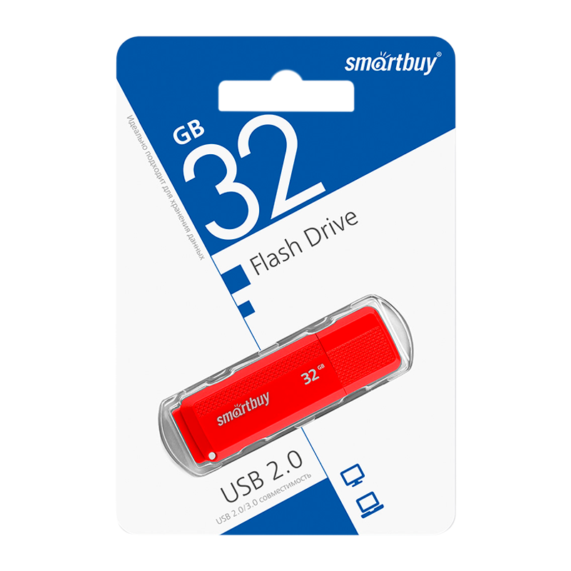 Флеш-накопитель Smartbuy Dock 32GB USB2.0 пластик красный