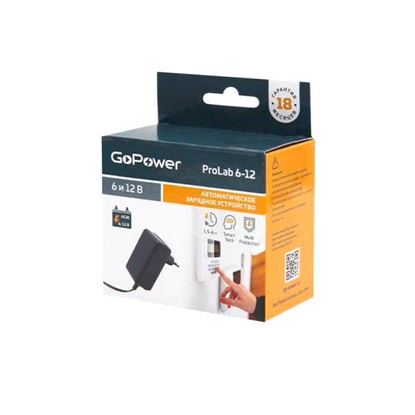 З/У для свинцово-кислотных аккумуляторов 6 и 12V GoPower ProLab 6-12 1.0A (1/100)