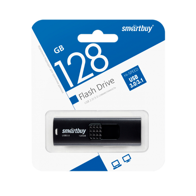 Флеш-накопитель Smartbuy Fashion 128GB USB3.1 пластик черный