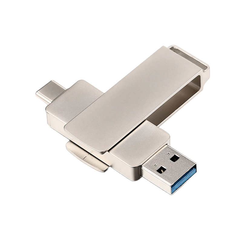 Флеш-накопитель GoPower MODERN 128GB USB3.0 Type-C (m) металл серый (1/500)
