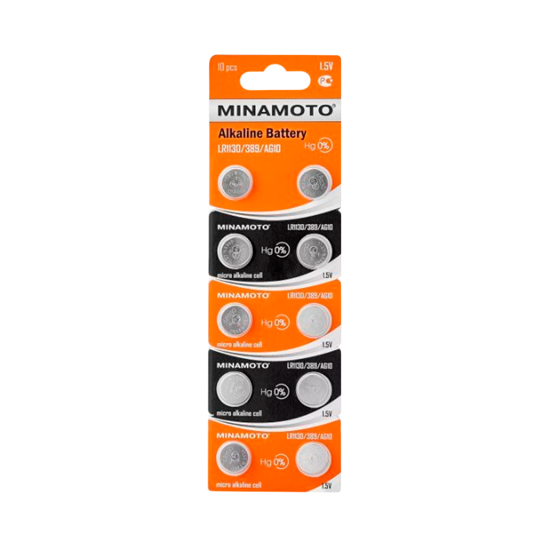 Батарейка Minamoto G10/LR1130/LR54/389A/189 BL10 Alkaline 1.5V (10/200/10000)