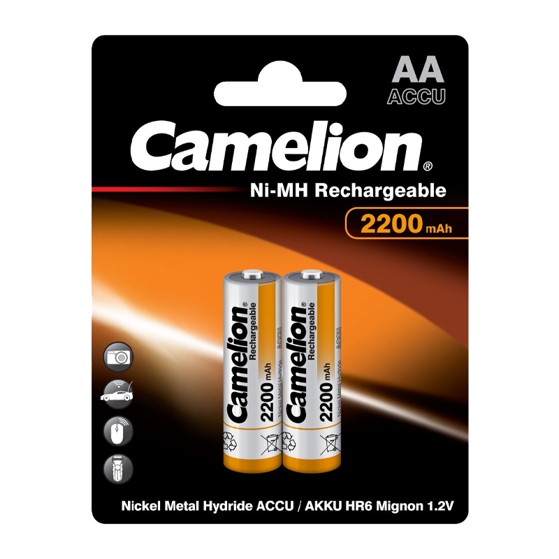 Аккумулятор бытовой Camelion HR6 AA BL2 NI-MH 2200mAh (2/24/384)