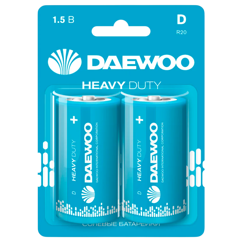 Батарейка Daewoo R20 D BL2 Heavy Duty 1.5V (2/12/96)