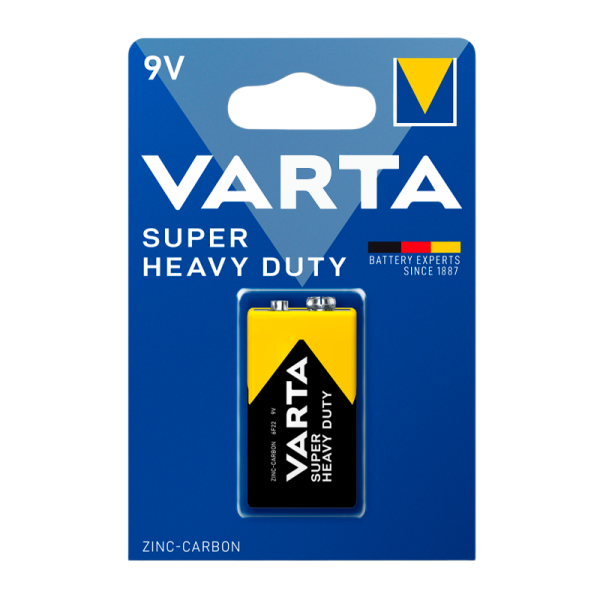 Батарейка Varta SUPERLIFE Крона 6F22 BL1 Heavy Duty 9V (2022) (1/10/50)