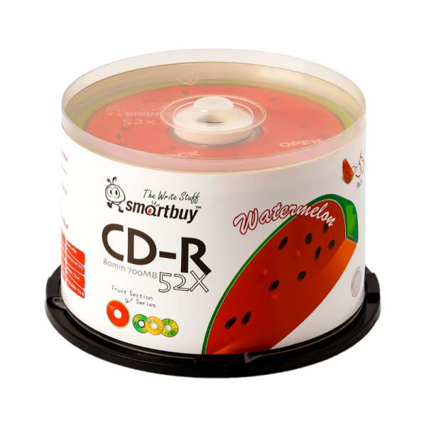 Диск CD-R Smartbuy Fresh-Watermelon 52x 80min 50шт. cake box (50/250)