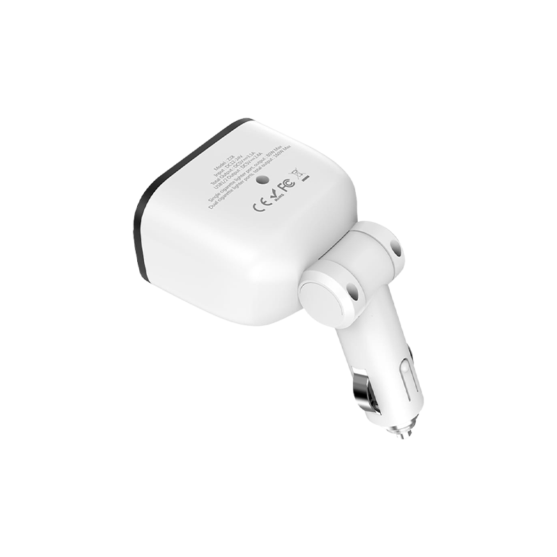 Автомобильное З/У HOCO Z28 2USB 3.1A 2 прикуривателя белый (1/120)
