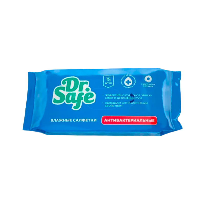 Салфетка Dr.Safe для рук антибакт.+без запаха 15шт. (1/15)