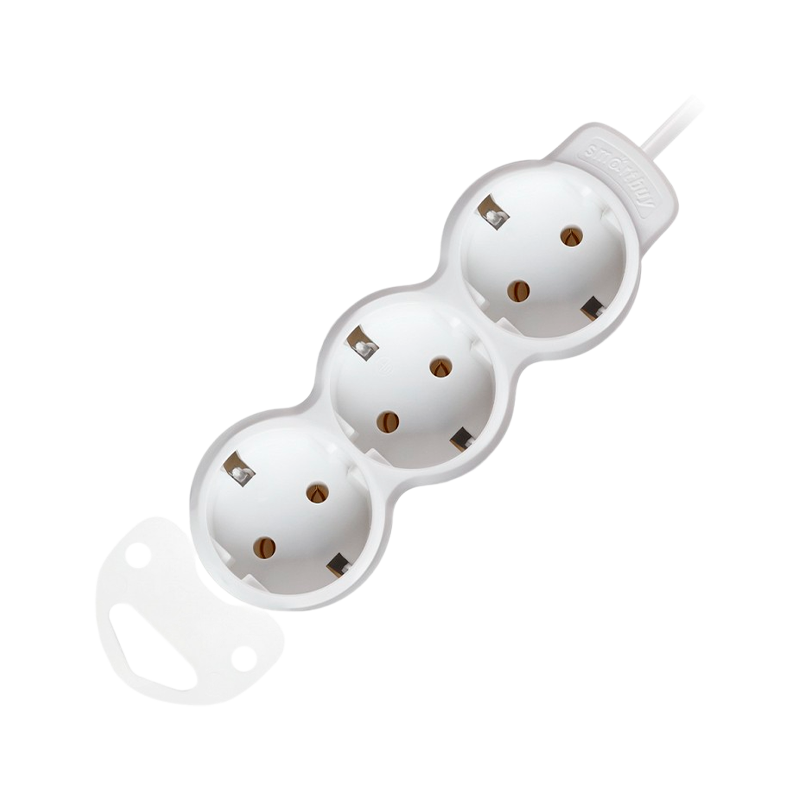 Удлинитель Smartbuy NEW 3р.С/З 16A 1.5м ПВС 3x1мм² белый (1/32)