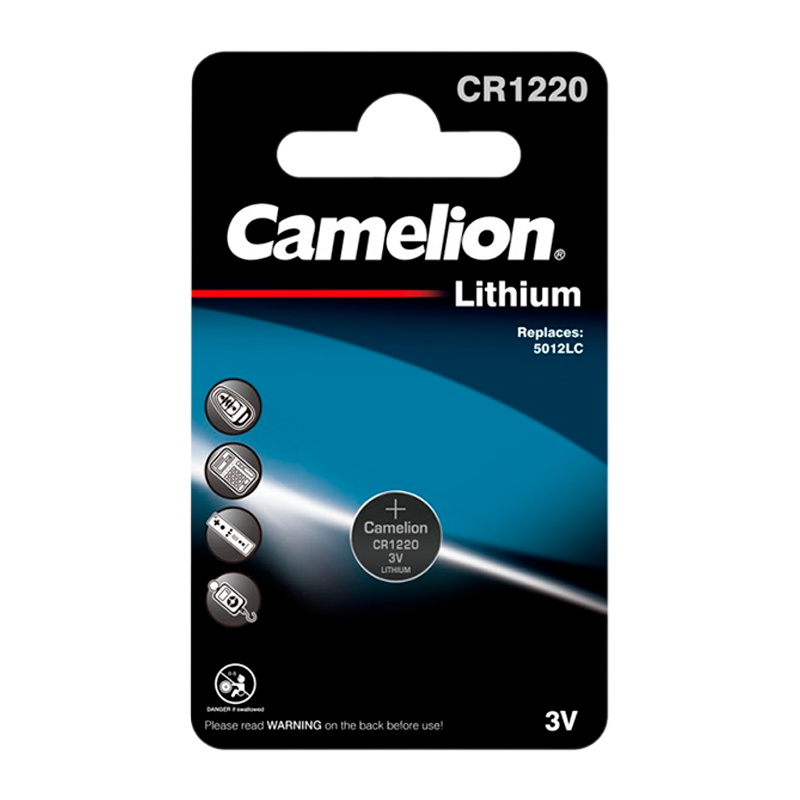Батарейка Camelion CR1220 BL1 Lithium 3V (1/10/1800)