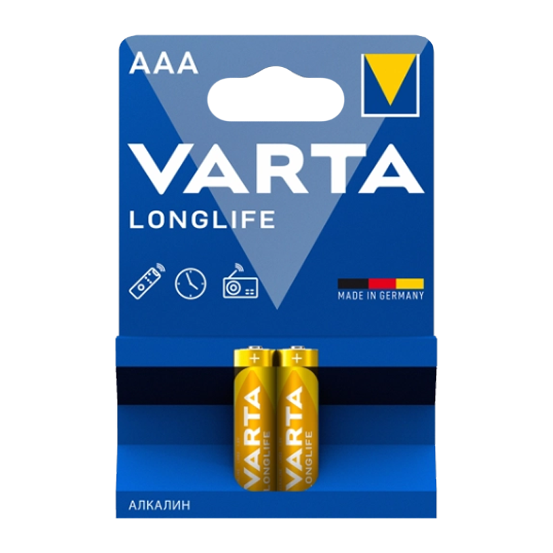 Батарейка Varta LONGLIFE LR03 AAA BL2 Alkaline 1.5V (4103) (2/20/100)