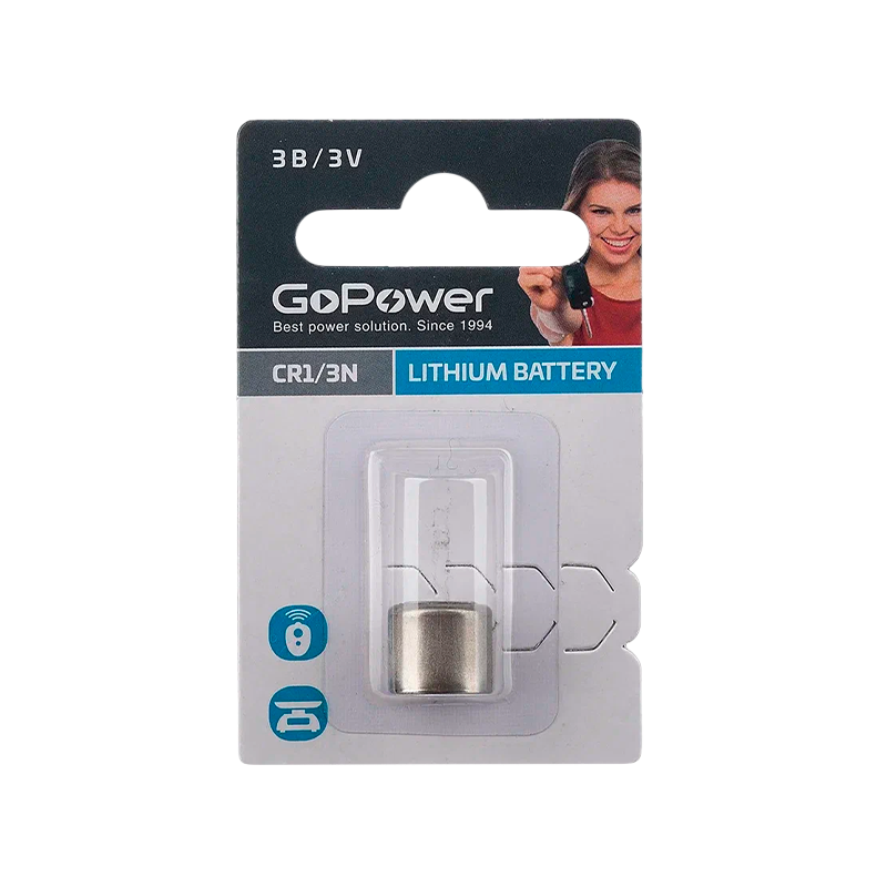 Батарейка GoPower CR1/3N BL1 Lithium 3V (1/20/500)