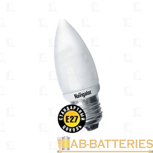 Лампа энергосберегающая Navigator C35 E27 9W 2700К 230V свеча (1/10/100)