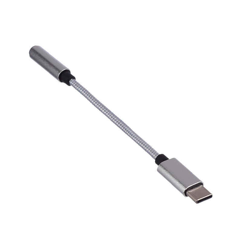 Переходник AUX GoPower Jack 3.5mm (f)-Type-C (m) 0.1м ПВХ с ЦАП Premium Zip-Lock c подвесом белый