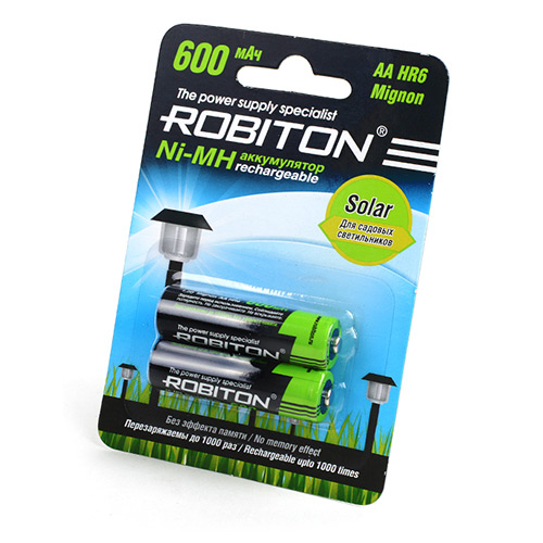 Аккумулятор ROBITON 600MHAA-2 SOLAR BL2 (2/50/200)