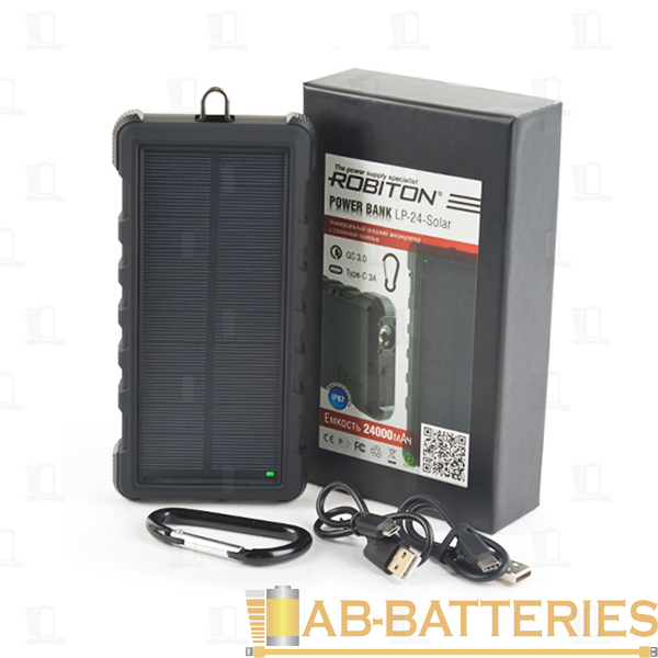 Универсальный внешний аккумулятор ROBITON POWER BANK LP-24-Solar Type-C 24000мАч