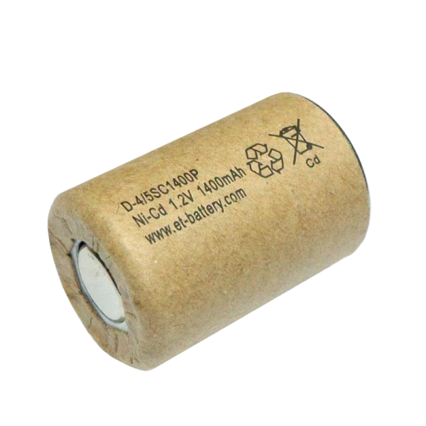 Аккумулятор ET D-4/5SC1400P 23.0*34.0, 1.2В, 1400мАч, Ni-CD в картоне (1/25/600)